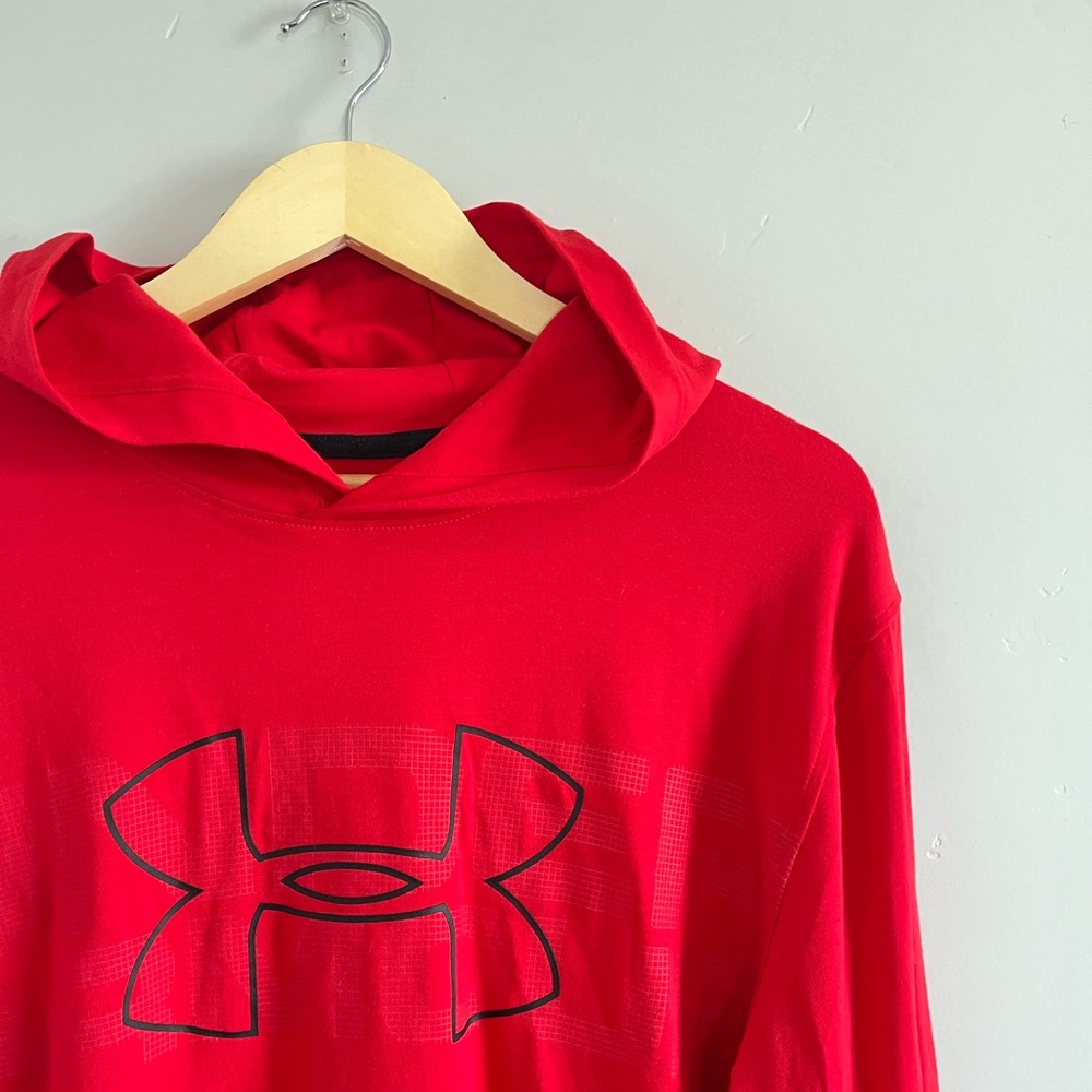 Under Armour | Red Hooded Long Sleeve Shirt